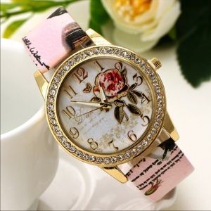 London flower quartz watch